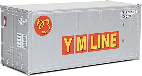 Walthers SceneMaster 8667 20' Smooth-Side Container - Ready to Run - YM Line (White, Orange, Yellow)