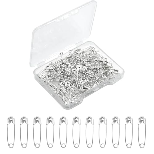 Small Safety Pins Silvery,0.75Inch/19mm Silvery Safety Pin for Clothes Metal Tiny Saftey Pins Rust Resistant Mini Safety Pin for Art Crafting,Sewing,Jewelry Making(120Pcs/Box)