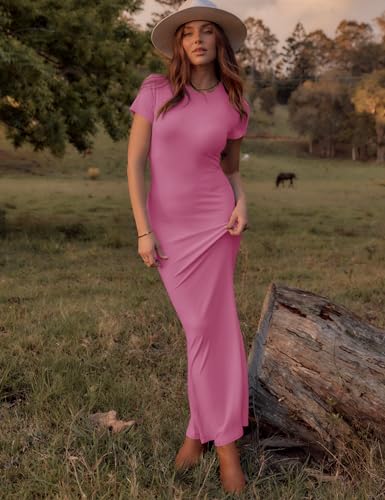 Image of LOMON Women Fishtail Hem Ribbed Maxi Dresses Summer Casual Stylish Y2k Sexy Fitted Lady Elegant Cotton Soft Lounge Dress