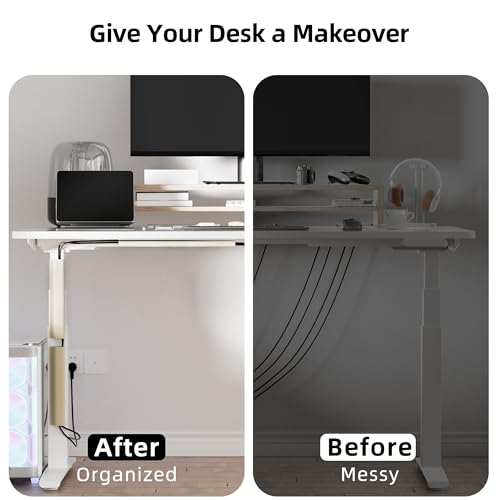 Image of YECAYE 157in Cable Management, Cord Organizer,Easy Install Self-Adhesive Cord Hider, Cable Organizer, Cable Hider for Office Organization,Child & Pet Proof, Beige