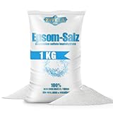 Sel d'Epsom 1kg | Sel d'Epsom pour le bain 1kg | Sel amer Sulfate de magnésium | Sel de bain de qualité pharmaceutique   100% pur | Sel naturel