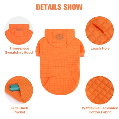 Image of BEAUTYZOO Dog Hoodies Sweater for Large Dogs,Waffle‑Like Laminated Pet Coat | Warm Dog Sweatshirt with Pocket & Leash Hole,Pullover Clothes for Girl Boy Dogs,Stretchy & Easy‑On‑Off,Labrador & Great Danes