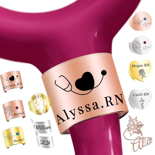 Stethoscope Name Tag Personalized, Custom Stethoscope Charms with ID Tag as Nurses Week Gift for Nurse Doctor Medical Assistant Students