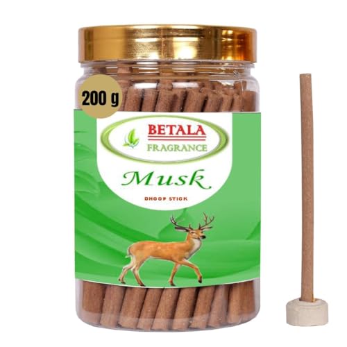 Image of Betala Fragrance Musk Flavour Dhoop Sticks for Pooja, Pack of 200 g with Holder |Dhup Batti| |Agarbatti| |Incense Stick| (200 Gm)