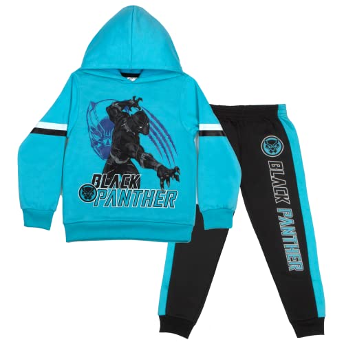 Image of Marvel Avengers Spider-Man Black Panther Miles Morales Boys 2-Piece Fleece Sets, Fleece Hoodie and Pants Bundle Set for Boys