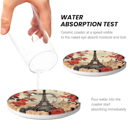 2 Posavasos para Auto de Cerámica con Base de Corcho miniatura 4