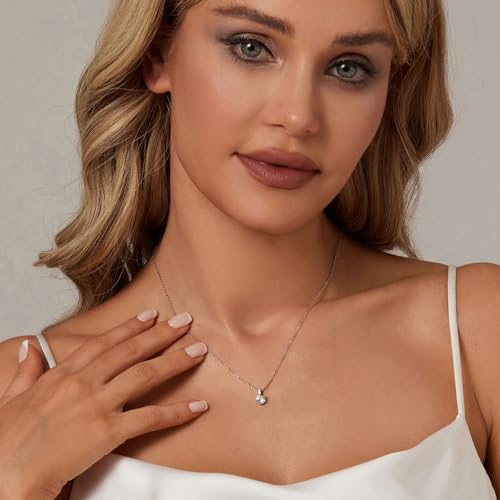 Collier Pendentif Moissanite 1CT Argent Blanc - Bijou Diamant de Laboratoire D