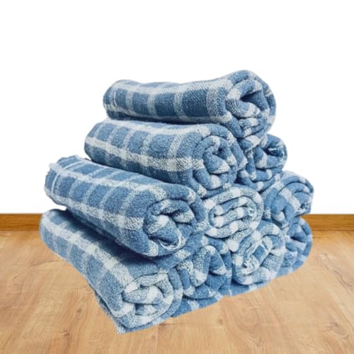 Kit 10 Pano De Chão Xadrez Para Limpeza Alvejado Grande Grosso 45x65cm Limpezas Leves e Pesadas