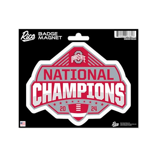 Rico Industries NCAA Ohio State Buckeyes 2025 National College Football Champions Badge Magnet - for Car, Fridge
