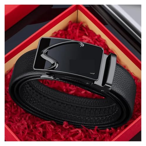 High-end Automatic Buckle Business Belt, Fashionable Casual Pants Belt(115cm,Gun Color)3