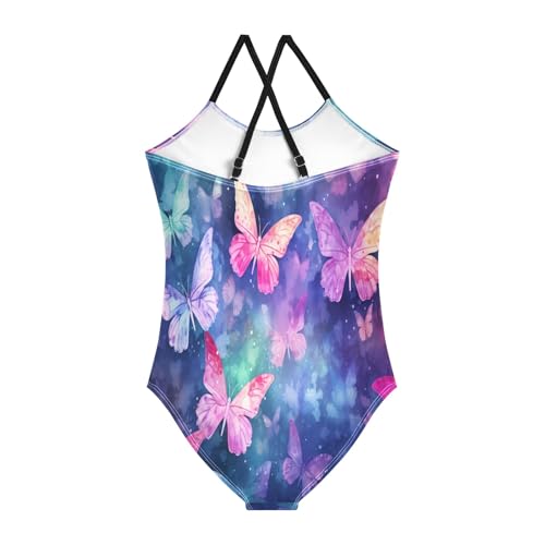 Butterfly Beautiful Girls One-Piece Swimsuit Beach Bathing Suit2