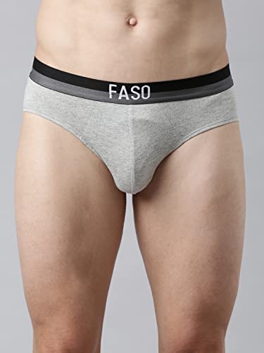 Image of FASO Men's Cotton Briefs | Ultra-Soft Durable Waistband | Modern Square Cut Fit | Tagless & Label-Free Comfort
