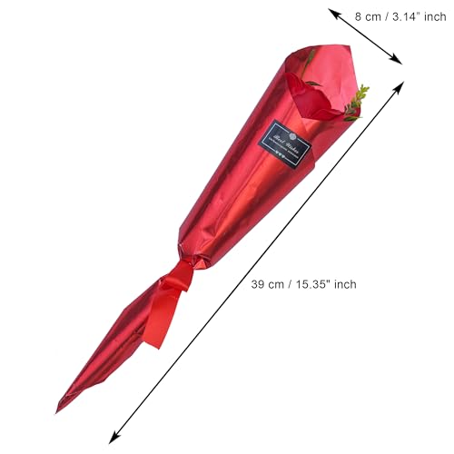 Image of eCraftIndia Best Wishes Artificial Red Rose Flower Decorative Showpiece Gift | Valentine Gift for Girlfriend Boyfriend Husband Wife Her Him | Valentine Decoration Items