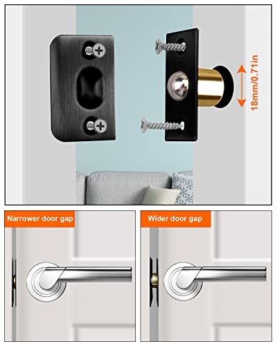 Ball Catch Door Hardware Jiayi 2 Pack French Door Ball Catch Closet Ball Latch For Top Of Door Adjustable Ball Catch Strong Drive In Ball Latch For Invisible Pantry Ball Bearing Door Latch Black #TOP3