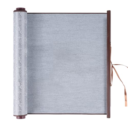 Corciosy Magic Canvas Paint with Water,Reusable Calligraphy Cloth, Water Writing Cloth Scroll for Students Beginners Drawing Practice, No Ink or Paper Waste, Mess-Free Painting Activity (Grey)