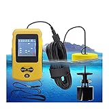 Hcyx Fischfinder für die Wassertiefe Wasserdichter tragbarer Fischfinder-Display Handheld Ice Wired Fishing Finder Sonar Sensor Wandler für Boots Kajak Seefischerei