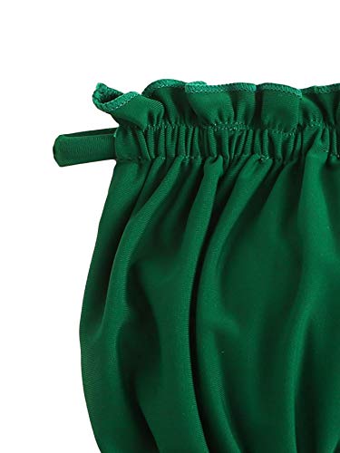 Shein Women's Ruffle Ruched Tie Bandeau Swimsuit High Cut Bikini Set Swimwear Green Small #TOP3