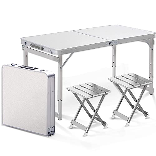 TIYUMIKI Folding Table with 2 Chairs in a Set