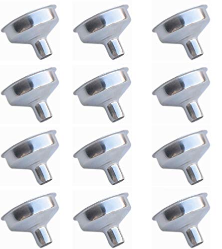 12 Pcs Stainless Steel Mini Funnels 1.25 Inch for Miniature Bottles, Essential Oil Bottles, Amber...