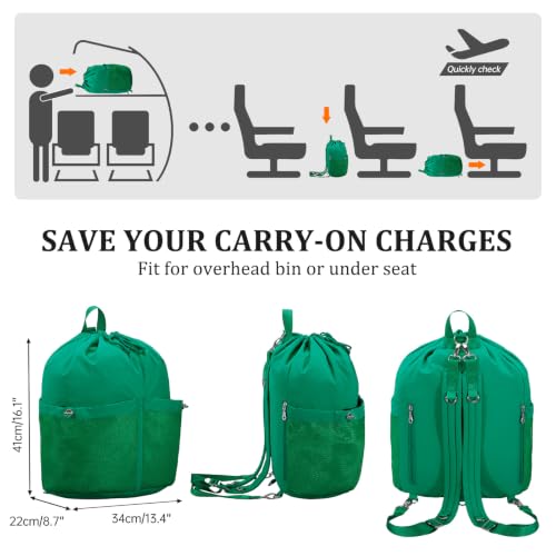 Image of HUA ANGEL Drawstring Backpack, Waterproof Nylon Sports Gym Bag, Travel Backpack for Women and Men for Sports, Travel