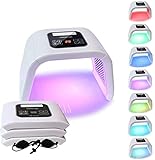 7 LED Gesichts Maske, AOKO Lichttherapie Maske Gesichtspflege PDT Photon Schönheit Face Beauty Light Tragbare für Hautverjüngung Akne Anti-Falten Anti-Aging Poren Schrumpfen Ölige Haut