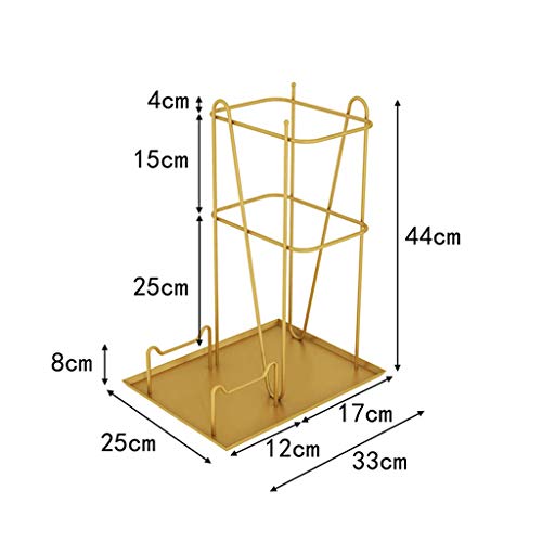 Seau à parapluie en fer forgé vert au design géométrique - 3