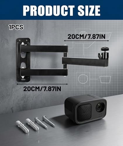 Image of Ceiling Projector Wall Mount Stand- Adjustable Tilt&Swivel Hanging Projector Holder Wall Mount Stand Rack Stand