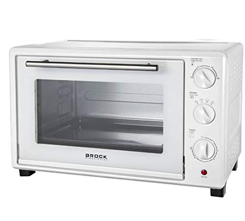 Brock Electronics TO-3001-WH Horno Eléctrico, 1500 W, 30 litros, 0 Decibeles, Acero Inoxidable, 4 Velocidades, Blanco