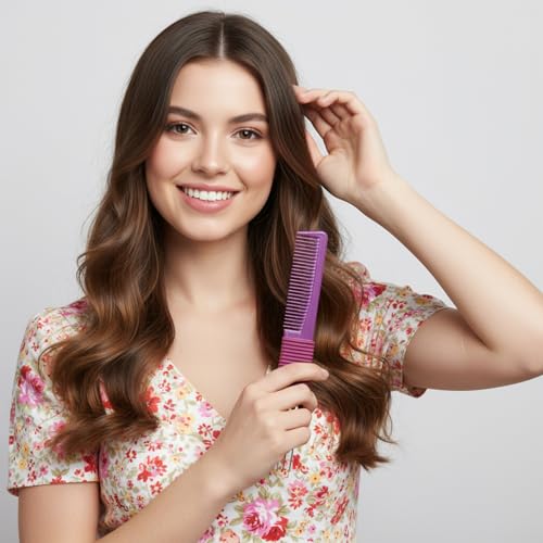 Set de 3 Peines para Peinar con Punta Metálica Azul Negro Morado miniatura 5