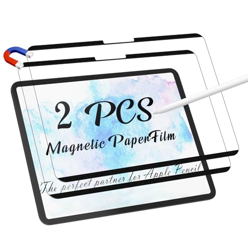 Image of Peslv 2 Pack Magnetic Paperfilm for iPad Pro 13 Inch 7th (2024, M4), Feel Like Writing Drawing On Paper, Matte Removable Anti Glare Fingerprint Screen Protector Blue Light Filter