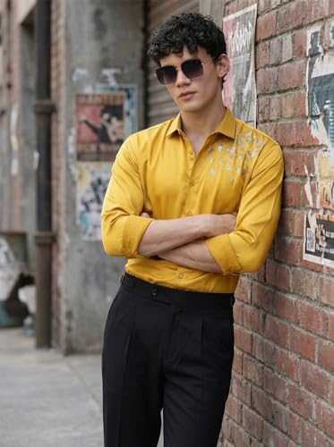Image of IndoPrimo Men's Stylish Satin Shirt for Party, Formal, Daily and Casual Wear Full Sleeve Shirt for Mens - Trio