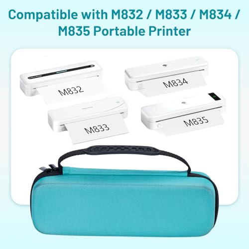 Image of M833 Carrying Bag, Compatible with Memoking, Memoquneen, Itari, COLORWING, Phomemo M832 /M834 /M835 Portable Printer, Storage Holder Paper & USB Cable, for Wireless Travel Printer(Box Only)