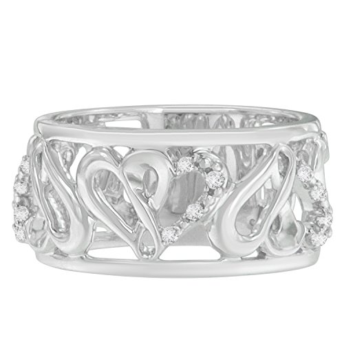 Original Classics .925 Sterling Silver Round Cut Diamond Ring (0.10 Cttw, H-I Color, I1-I2 Clarity) - Size 6