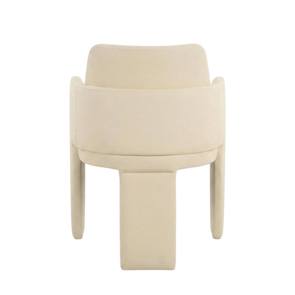 Vegan Leather-Upholstered Dining Chair with Spring Seat by Starlight Canyon Home – Engineered Wood, Beige