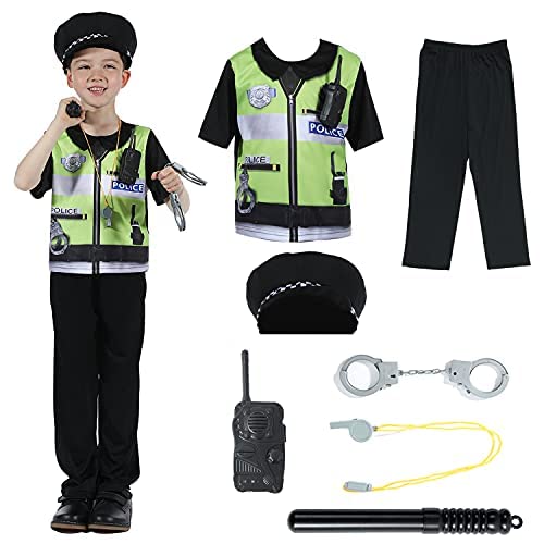 Sincere Party Kids Police Officer Costume Childs Policeman Outfit Cop Fancy Dress Up Cosutme for Boys and Girls