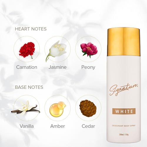 Image of Signature White Deodorant Body Spray 200ml | Floral Fruity Long Lasting Fragrance Deo | Skin Friendly & Fresh Scent Body Spray | Protection From Sweat & Bad Odour | Deodorant For Women