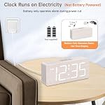 DreamSky Wooden Digital Alarm Clock for Bedroom - Desk Clock for Living Room with Large Numbers, Dimmer, Loud Alarm for Heavy Sleepers with Volume Control, DST, Office Wood Decor (Plug in Clock) - Image 2