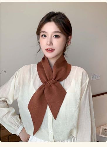 Knitted Scarf for Women Pull-Through Short Neckerchief Warm Collar Scarf Neck Warmer for Spring Fall Winter2