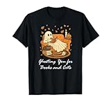 Ghost Reading Tumbler,Black Cat Ghost Book Shirt