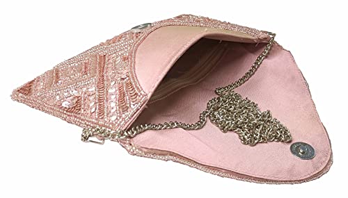 Image of DUCHESS Women's Hand Embroidered Envelope Clutch -Bridal Ethnic Traditional Casual Purse /Clutch /Handbag (23 L x 2.5 W x 13H cm)