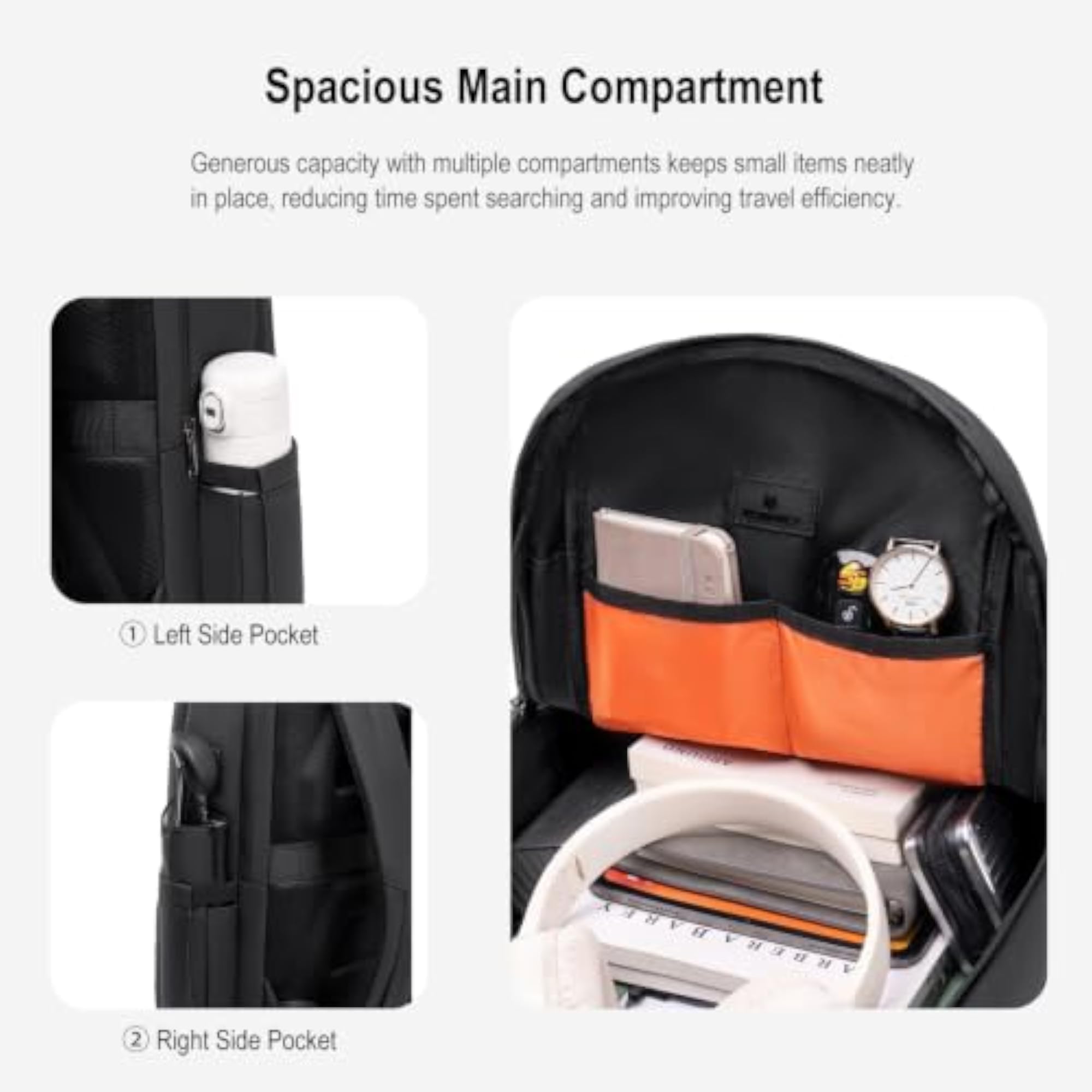 Compact Backpack for Men, Slim 15.6 Inch Laptop Bag