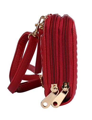 Ellen Woven Crossbody Phone Wallet (Red)3