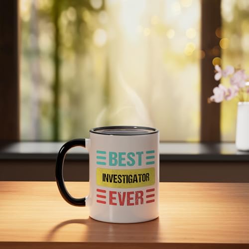 Taza de cerámica Investigator color negro y blanco miniatura 3
