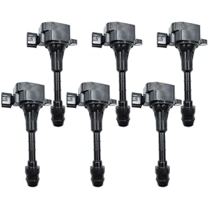 Ignition Coil Packs Set of 6 Compatible With NISSAN 350Z Infiniti FX35 G35 M35 3.5L V6 VQ35 2003 2004 2005 2006 2007 2008 Replacement For UF401 22448-AL615