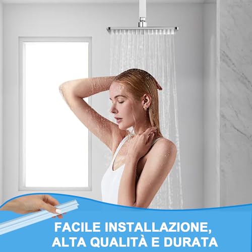 Surfou Guarnizione Doccia Sottoporta Per Porte In Vetro 6-8 Mm, Guarnizioni Box Doccia 2 X 100Cm, Paraschizzi Doccia, Guarnizione Doccia Sottoporta, Impermeabile E Facile Da Installare - 7