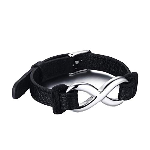 Keybella Bracciale Braccialetto per Uomo Donna Braccialetto in Pelle Simbolo Infinito,Colore a Scelta