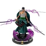 Zoro Figure,Anime Action Figure Roronoa Zoro Figure Statue，Character Sculpture for Home Decor Gifts for Friends（ Three Swords Ver.）