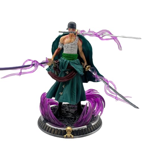 Zoro Figure,Anime Action Figure Roronoa Zoro Figure Statue，Character Sculpture for Home Decor Gifts for Friends（ Three Swords Ver.）