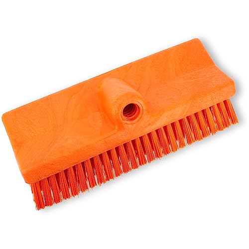 Image of SPARTA 40423EC24 Plastic Floor Scrub Brush, Wall Brush, Equipment Brush With Nonabsorbent Bristles For Industrial Kitchens, Hospitals, Commercial Cleaning, 10 Inches, Orange, (Pack of 2)