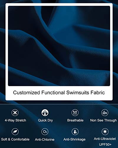 HAIVIDO Women's V Neck Tankini Set Criss Cross Back Tankini Top with Bikini Bottom Two Piece Bathing Suits Polka Dot L